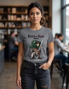 Playera Máscara De Látex Attack Titan Capitán Ackerman Mujer