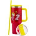 Termo Alto Doble Pared Con Asa Y Popote 1.2 L Color Snoopy