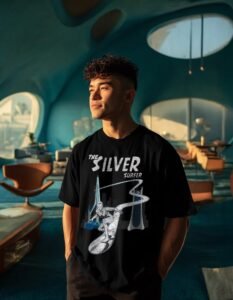 Playera Máscara De Látex The Silver Surfer Hombre