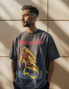 Playera Mascara De Látex Human Torch Hombre