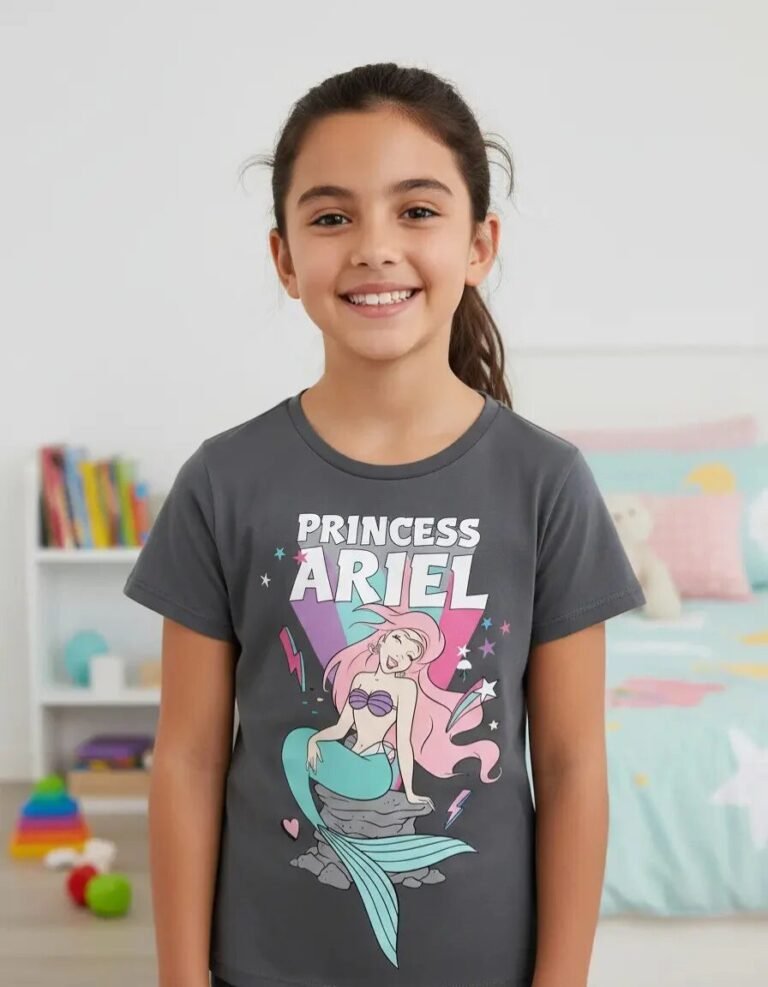 Playera Mascara De Látex Princess Ariel Niña