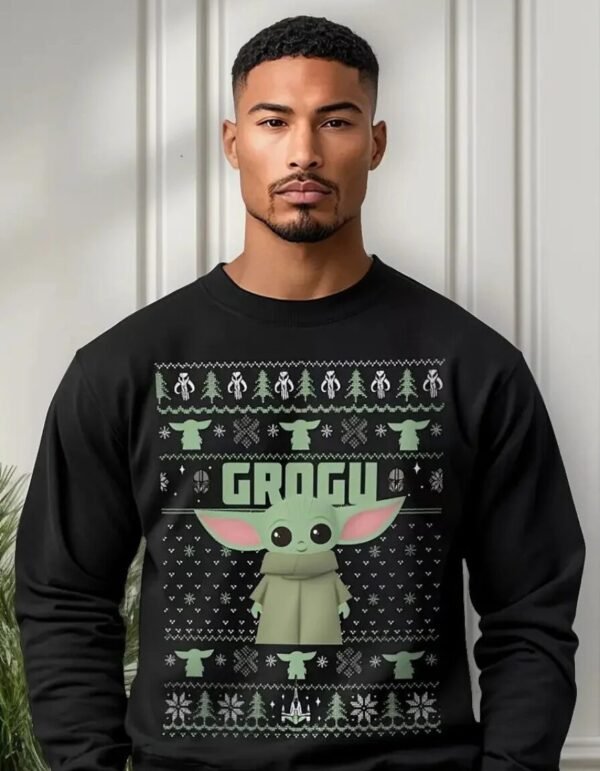 Pullover Máscara De Látex Star Wars Grogu Ugly Hombre