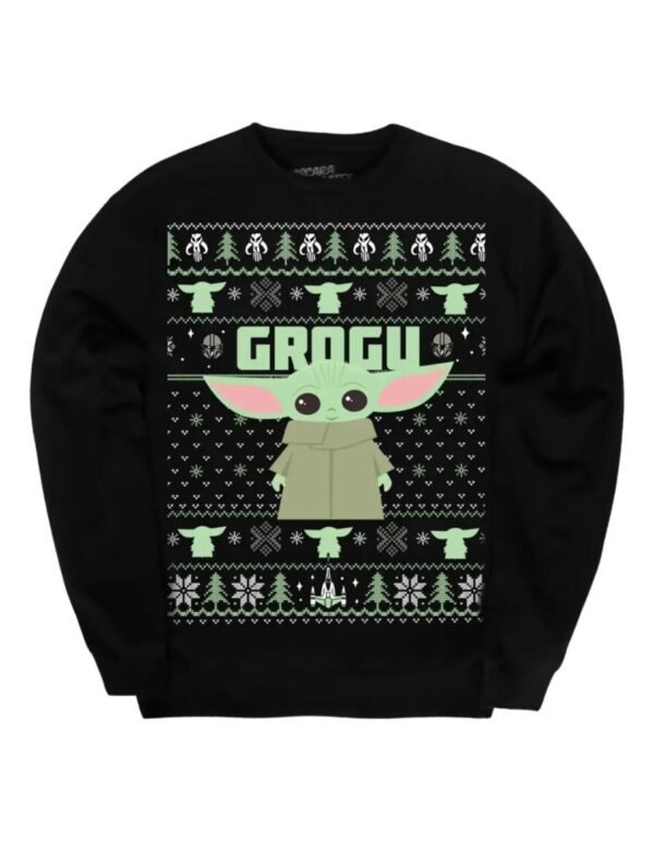 Pullover Máscara De Látex Star Wars Grogu Ugly Hombre
