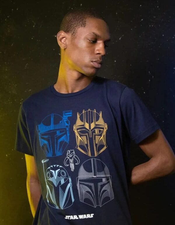 Playera Máscara De Látex Star Wars Bounty Hunters Hombre
