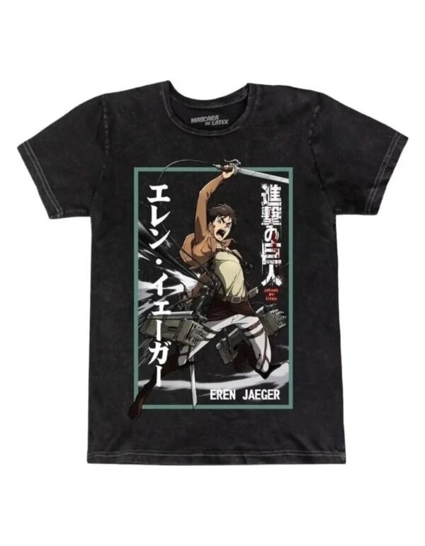 Playera Máscara De Látex Eren En Combate Hombre Playera Máscara De Látex Eren En Combate Hombre
