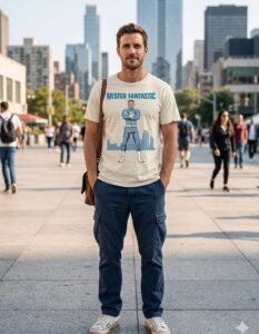 Playera Máscara De Látex Mister Fantastic Hombre