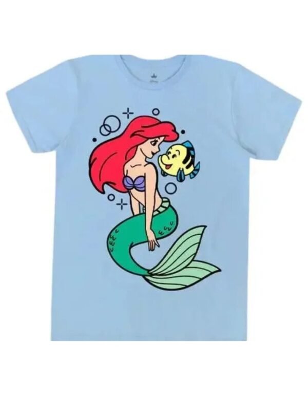 Playera Máscara De Látex Ariel Y Flounder Hombre