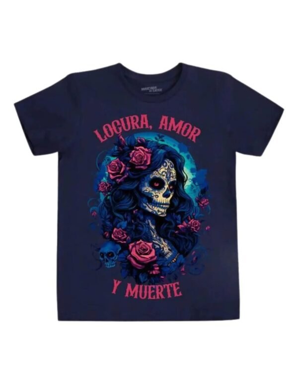 Playera Máscara De Látex Locura, Amor Y Muerte Hombre