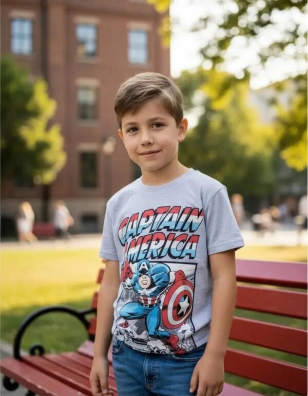 Playera Mascara De Látex Captain America Retro Niño Playera Mascara De Látex Captain America Retro Niño