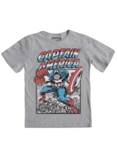 Playera Mascara De Látex Captain America Retro Niño
