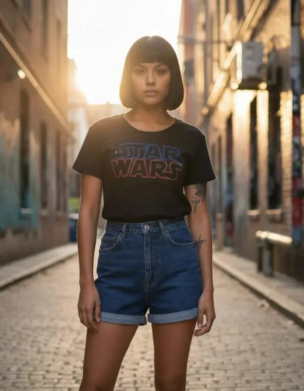 Playera Máscara De Látex Sables De Luz Mujer