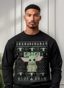 Pullover Máscara De Látex Star Wars Grogu Ugly Hombre