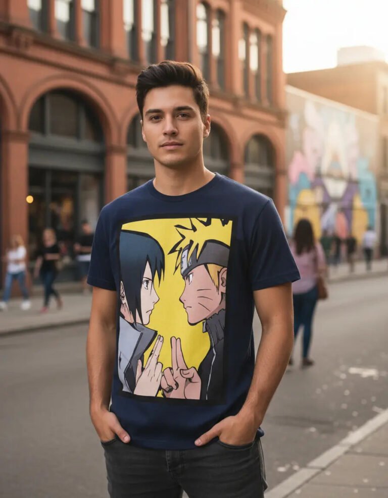 Playera Máscara De Látex Sasuke Y Naruto Hombre