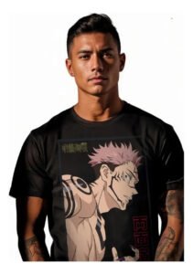 Playera Máscara De Látex Chico En Llamas Hombre