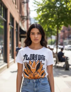Playera Máscara De Látex Kurama Chibi Mujer