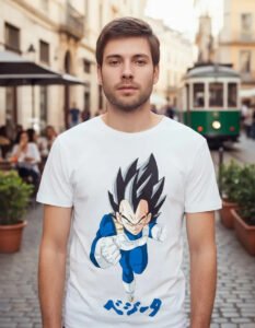 Playera Máscara De Látex El Principe Saiyajin Hombre