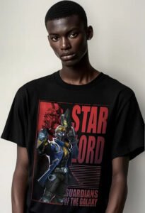 Playera Máscara De Látex Star Lord Hombre