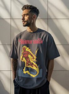 Playera Mascara De Látex Human Torch Hombre