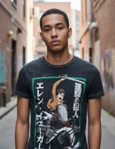 Playera Mascara De Latex Eren En Combate Mlat Hombre