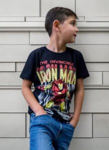 Playera Mascara De Latex Iron Man Retro Niño
