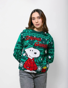 Ugly Sweater Peanuts Snoopy & Woodstock Chamarra Roja