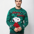 Ugly Sweater Peanuts Snoopy & Woodstock Chamarra Roja