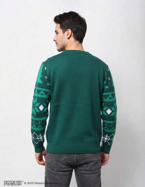 Ugly Sweater Peanuts Snoopy & Woodstock Chamarra Roja