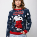 Ugly Sweater Azul Peanuts Snoopy Chamarra Roja