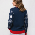 Ugly Sweater Azul Peanuts Snoopy Chamarra Roja