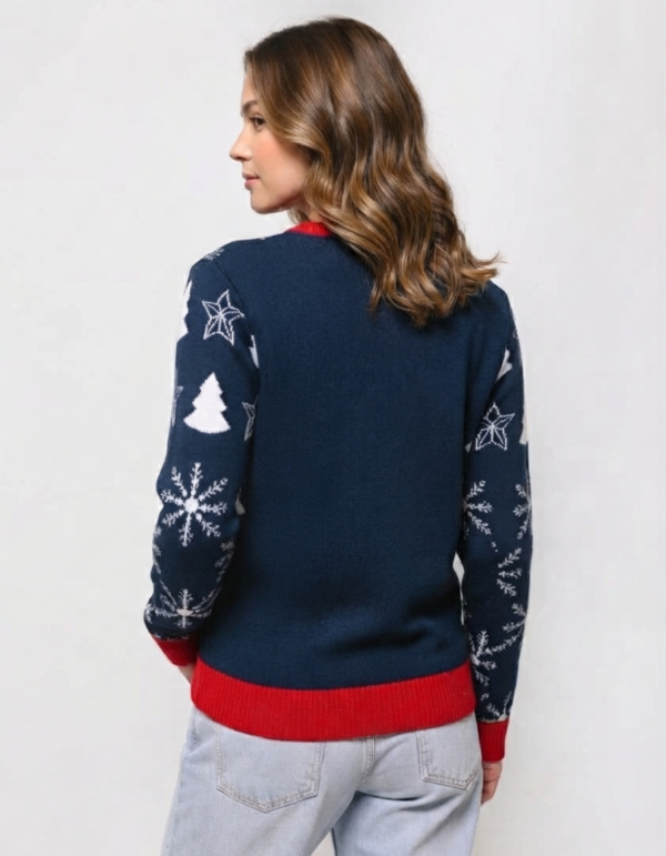 Ugly Sweater Azul Peanuts Snoopy Chamarra Roja