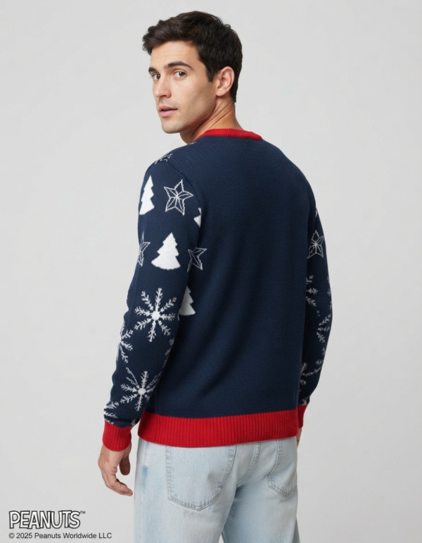 Ugly Sweater Azul Peanuts Snoopy Chamarra Roja