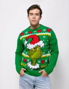 Ugly Sweater Verde Grinch Puntos Y Esferas