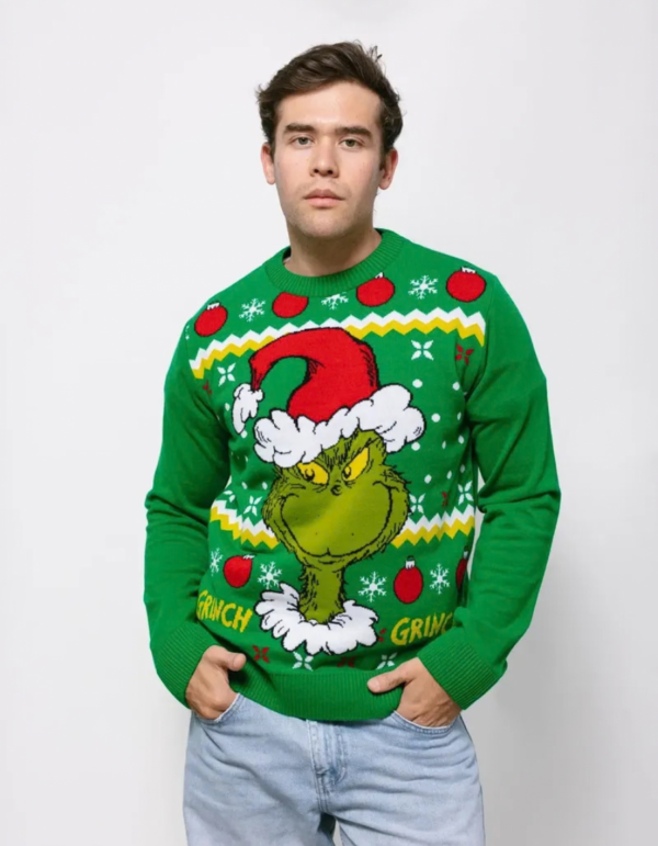 Ugly Sweater Verde Grinch Puntos Y Esferas