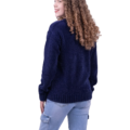 Ugly Sweater Azul Con Gorro De Santa Claus Chenille
