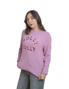 Ugly Sweater Navidad Holly Jolly Rosa