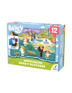 Rompecabezas Infantil De Bluey Arma Y Descubre 12 Piezas