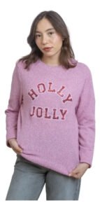 Ugly Sweater Navidad Holly Jolly Rosa