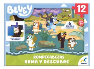 Rompecabezas Infantil De Bluey Arma Y Descubre 12 Piezas